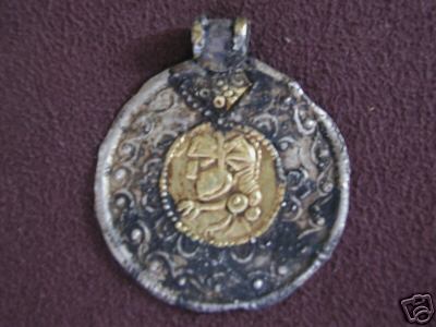 saxon silver gold pendant
